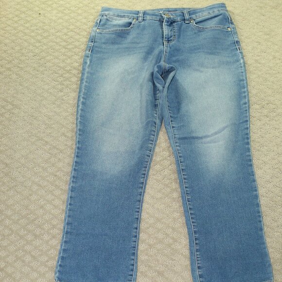 Style&co. Boyfriend Jeans Women's 6 Blue Medium Wash Denim Stretch Zip Fly - Picture 1 of 9